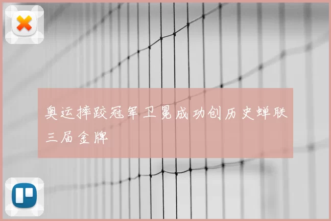 奥运摔跤冠军卫冕成功创历史蝉联三届金牌